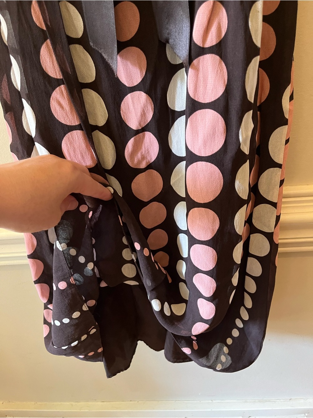 Vintage Y2K brown and pink polka dot spaghetti strap dress size 8 juniors - Picture 7 of 8